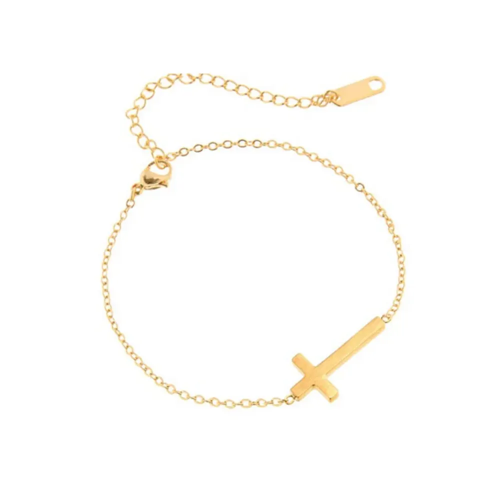 Maya's Grace Premium Quality Top Grade Stainless Steel Cross Anklet Foot Women Gold Jewelry Bracelet