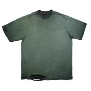 เสื้อยืดโอเวอร์ไซส์แบบฟอกสี 100% ผ้าฝ้าย วินเทจ ลุคสตรีทแวร์ คอกลม แขนสั้น สำหรับผู้ชาย เสื้อฟอกสี - Product Image 1