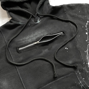 Sweat à capuche imprimé rembourré surdimensionné personnalisé du fabricant de haute qualité 100% coton lavé à l'acide Vintage Blank Zip Hoodies ODM - Product Image 3