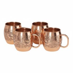 Juego de 2 Tazas de Cerveza de Cobre Puro Hechas a Mano con Diseño de Barril, Taza de Cerveza de Cobre Sólido con Asa de Latón para Uso en el Hogar, Bar y Fiestas a Precio Económico - Product Image 6