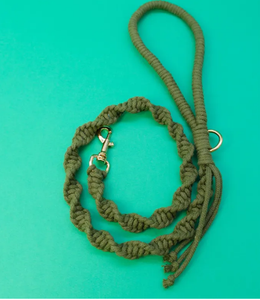 สายจูงสุนัขแบบถักโทนสีทึบทำด้วยมือสำหรับสุนัขขนาดเล็กและขนาดกลาง - Product Image 2