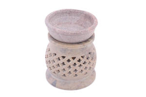 Natural Marble Soapstone <b>Light</b> Holder Indian Handicraft Art Filigree <b>Work</b> Home Decor - Product Image 3