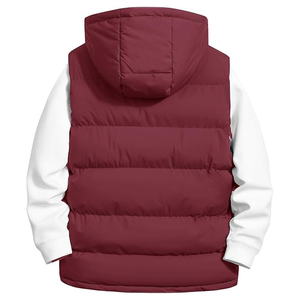 Veste matelassée décontractée pour hommes de haute qualité gilet hiver solide lavé laine respirant service OEM - Product Image 2