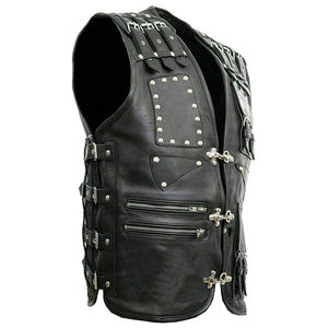 Chaleco de Cuero de Oveja Genuino de Diseño Personalizado de Moda Única, Chaleco de Cuero para Hombre Transpirable y Resistente al Viento Más Vendido - Product Image 6