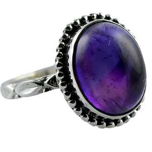 Navya Craft Women's Boho <b>Statement</b> <b>Ring</b> Handmade 925 Sterling Silver Amethyst Bezel Setting One Size Fits All Size 4 14 Gift - Product Image 4