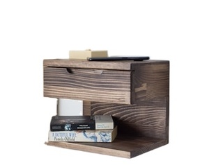 Table de chevet flottante moderne en bois avec 2-4 tiroirs | Meubles de chambre à coucher écologiques faits à la main | Quincaillerie incluse - Product Image 4