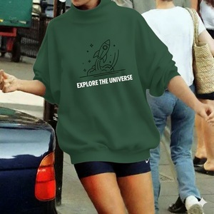 เสื้อสเวตเชิ้ตสำหรับผู้หญิงเสื้อสเวตเชิ้ตฤดูหนาวเปิดไหล่ปล่อยหรูหราทำจากขนแกะขนาดพลัสไซส์ออกแบบได้ตามต้องการ - Product Image 1