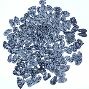 Haute qualité naturel flocon de neige obsidienne Quartz Cabochon paire en vrac pour la fabrication de bijoux inde prix de gros de haute qualité - Product Image 2