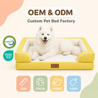 Lot personnalisé de lits écologiques pour chiens et chats, couleurs assorties, housse lavable, mousse orthopédique, vente directe usine e-commerce