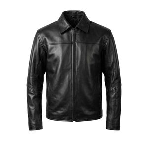 แจ็คเก็ตหนังแบบซิปเต็มตัวคุณภาพสูงสั่งทำพิเศษ OEM สวมใส่สบาย แฟชั่นสตรีทแวร์ แจ็คเก็ตหนังผู้ชาย - Product Image 1