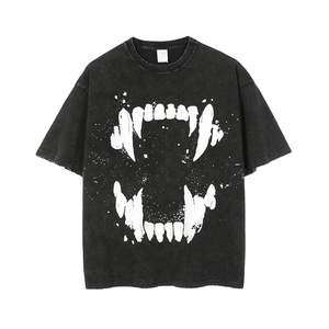 T-shirts pour hommes 100% coton délavés à l'acide T-shirt vintage délavé à l'acide T-shirts surdimensionnés pour hommes vente en gros délavés à l'acide - Product Image 6