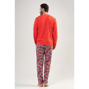Conjunto de Pijama para Hombre CEPLI ERKEK P.SUPREM con Cuello Redondo y Manga Larga - Rojo - Rojo - Product Image 5