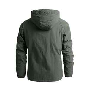 Vente en gros de vestes à capuche rigides monocouche d'extérieur de haute qualité pour hommes, coupe-vent imperméable et respirant personnalisé - Product Image 4
