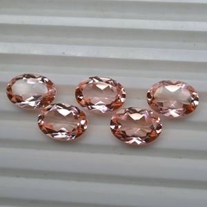 Pêche Morganite Quartz Pierre précieuse à facettes Doublet brun naturel de forme ovale pour la fabrication de bijoux Coupe à facettes - Product Image 6