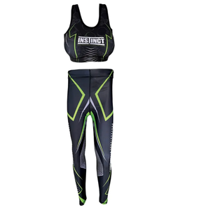 Ensemble de sport deux pièces personnalisé pour femme : Legging de compression et soutien-gorge léger à bretelles halter - Product Image 1