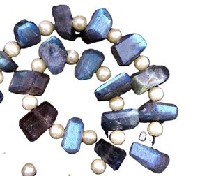 Perles de pépites à facettes en Labradorite naturelle, fabricant en gros, véritable, haute qualité, 21 pièces, 2019 - Product Image 1