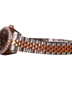 Nouvelle collection de montres de luxe serties de diamants, cadran rond brun, pour homme et femme, pour mariage et soirée, exportées d'Inde - Product Image 3