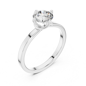 Bague solitaire en or jaune 14 carats avec diamant rond de laboratoire |   Bague en diamant pour tous les jours |   Nouveau diamant cultivé - Product Image 5