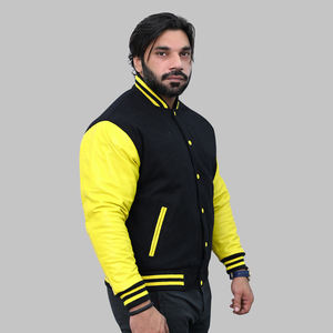 La mejor chaqueta universitaria de alta calidad OEM para hombre, chaqueta de lana con cuerpo de cuero Original, chaqueta de equipo deportivo con letras universitarias personalizada al por mayor - Product Image 3