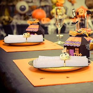 Calabaza Halloween Servilletero Otoño Cosecha Aleación de metal Servilleta Hebillas Servilletero para la decoración de su mesa de comedor - Product Image 2