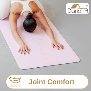 Tapis de yoga DarianA rose en TPE avec motif floral, antidérapant, guide d'alignement, tapis d'exercice universel - Product Image 3