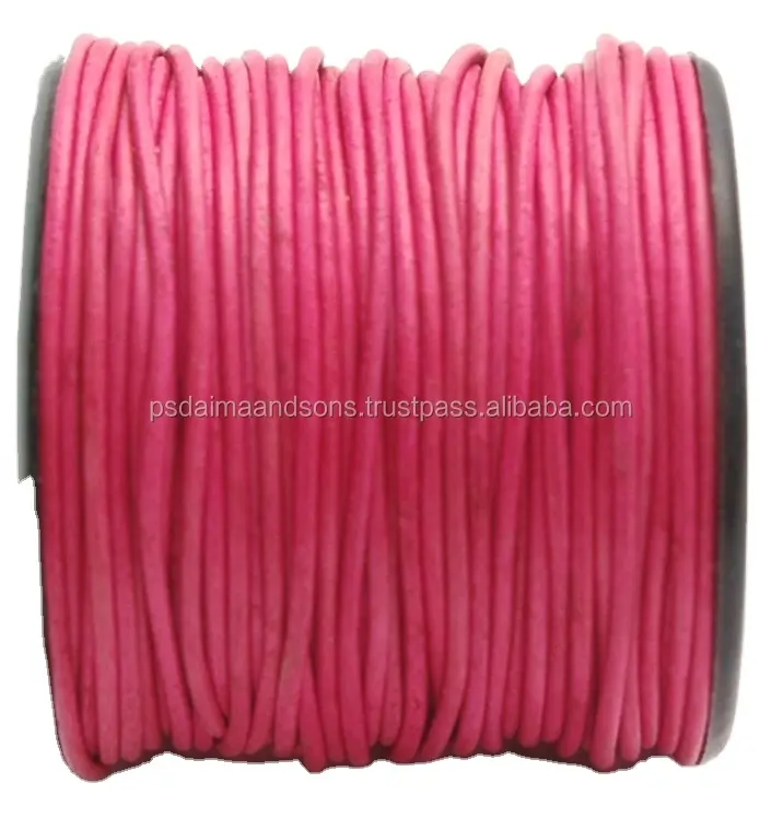 1ミリメートルGenuine Pink Leather Cord