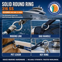 Acier inoxydable 316 Marine Anneau Rond 6x40mm Gréement Câble Sac Chien Cheval Pet Matériel Navire Yacht Bateau Matériel Accessoires