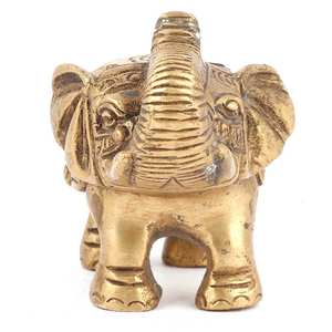 Statue d'éléphant faite à la main Figurine dorée en laiton Bronze Sculptures Home Decor Articles cadeaux en SBF-588 en vrac - Product Image 3