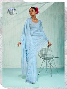 Virela moderne indien ethnique Saree Tussar soie motif Floral réversible sans rides pour les festivals de fête en gros disponible - Product Image 2