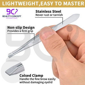 Pince à épiler de beauté en acier inoxydable, haute précision, à pointe inclinée, durable, classique, pour sourcils, cils et poils incarnés - Product Image 3