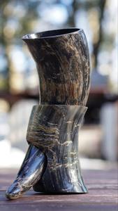 Corne à boire en corne de vache Viking, corne naturelle polie, mug à bière et à hydromel - Product Image 4