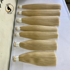 Extensions de cheveux naturelles lisses, cuticules, vierges, bruts, couleur Blonde, haute qualité, - Product Image 5