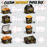 Boîtes alimentaires jetables en papier kraft de qualité alimentaire pour ailes de poulet frites, hot-dogs, hamburgers, emballages pour la restauration rapide à emporter