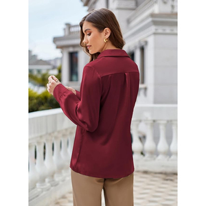 เสื้อเชิ้ตแขนยาวสำหรับสตรีทแขนยาวสั่งตัดสีเปล่าระบายอากาศได้ดี - Product Image 5