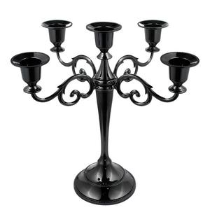 Candelabros de cristal negro Mesa de portavelas negra de Navidad para bodas - Product Image 1