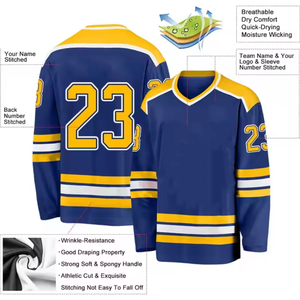 Maillot de hockey sur glace personnalisé pour hommes et femmes, uniforme d'équipe, tissu respirant durable, antibactérien, séchage rapide, taille personnalisable - Product Image 3