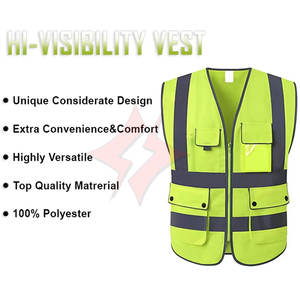 Chaleco de Seguridad Impermeable de Alta Visibilidad Personalizado, Transpirable, con Múltiples Bolsillos, ANSI Clase 1, Reflectante, para Deportes al Aire Libre - Product Image 4