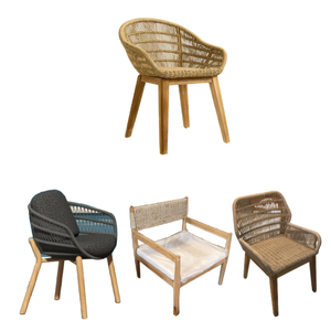 Meubles en rotin naturel d'Indonésie Base en bois de salon cadre en rotin nordique chaise de loisirs antique pour hôtel restaurant - Product Image 6