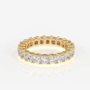<b>Cushion</b> Cut Lab Grown Diamond Eternity Band 18K Gold <b>Ring</b> Premium Diamond <b>Rings</b> Product Category - Product Image 1