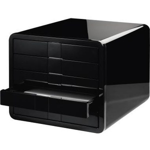 HAN I-Box 5-<b>Drawer</b> Unit ABS <b>Plastic</b> Black Housing & <b>Drawer</b> for DIN A4 & DIN C4 Organizer for Desktop - Product Image 4
