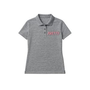 เสื้อโปโลสีเทาสำหรับสาวสวย ชุดนักเรียนหญิงกรีก สีชมพูและสีเขียว สไตล์ลำลองสำหรับนักศึกษาหญิง ชุดนักเรียนกรีก - Product Image 3