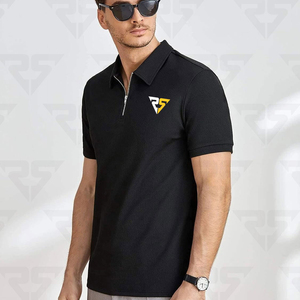 Camiseta de algodón con cuello de polo liso de corte regular para hombre OEM con logotipo personalizado Polos para hombre camisas para hombre - Product Image 2