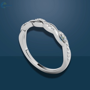 Anillo redondo de corte brillante VVS1 Moissanite Twisted Eternity, banda de declaración de boda de oro blanco sólido de 14K para ella - Product Image 2