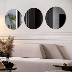 Fİya hiện đại ba vòng gương đặt khói màu nhựa cho phòng khách và phòng tắm trang trí sử dụng - Product Image 1