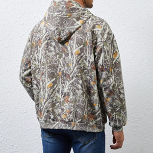Sudadera con Capucha de Forro Polar para Hombre, Corte Holgado, Estampado Personalizado, Textura de Jungla, Invierno, Ecológica, Secado Rápido, Corte Cuadrado, 2026 - Product Image 2