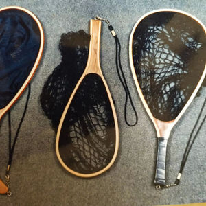 Red de aterrizaje para pesca con mosca, marco de mango de madera, Red de captura y liberación, red de pesca de goma ligera portátil, red para trucha - Product Image 1