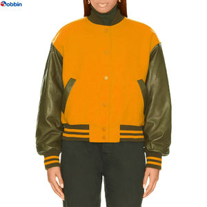 Veste de baseball personnalisée à la mode, veste varsity de haute qualité avec manches en cuir, veste bomber varsity pour femme, unisexe - Product Image 3