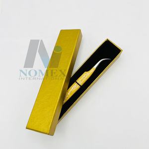 Pinces à cils en acier inoxydable, pointe courbée, revêtement brillant en gel, couche protectrice, anti-corrosion, durables - Product Image 4