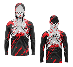 Logotipo personalizado de alta calidad de secado rápido antibacteriano manga larga UPF50 + camisa de pesca protección solar pesca Sudadera con capucha con máscara - Product Image 3