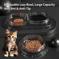 Bol anti-renversement pour chat avec doublure jetable, gamelles paresseuses pour chiens et chats, respectueuses des moustaches, fournitures pour animaux de compagnie, lot en gros